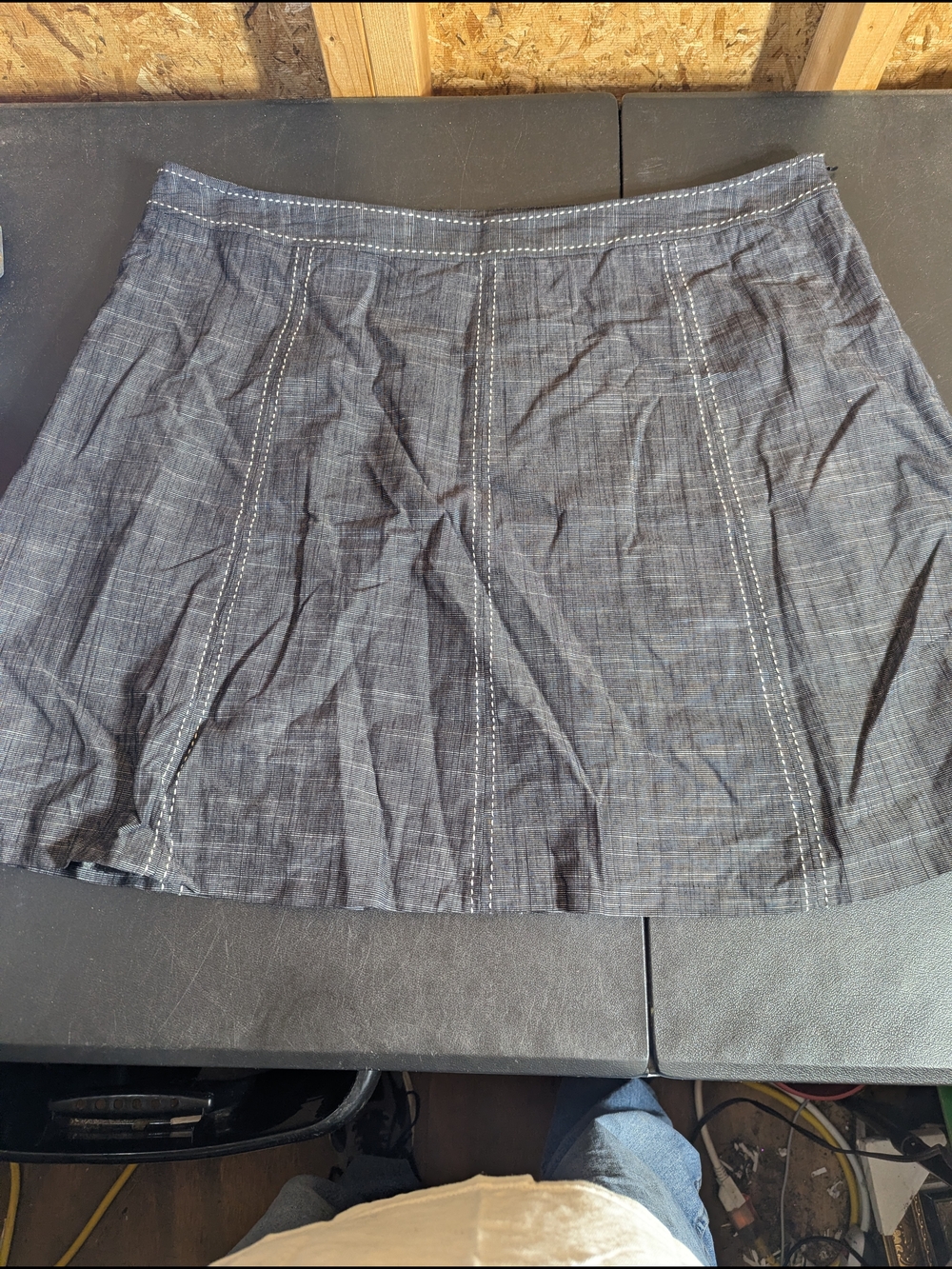 Women’s Gray A-Line Stitch-Detail Skirt